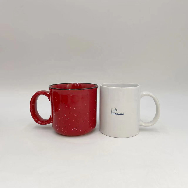 Customizable Red Ceramic Coffee Mugs in Multiple Sizes