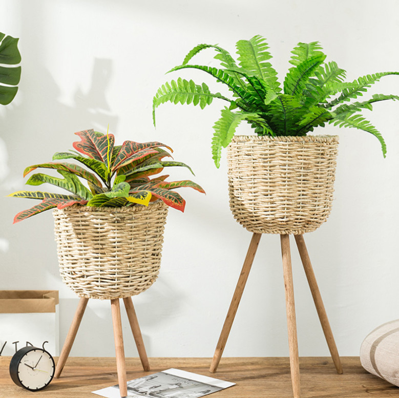 Customizable Woven Basket Flower Pot Planters