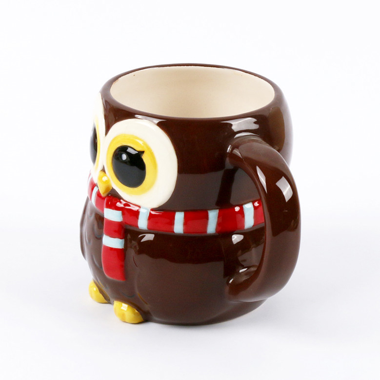 Cute 3D Owl Ceramic Coffee Mug for Children