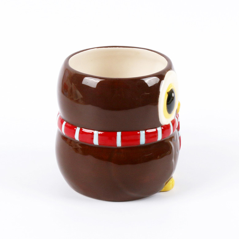 Cute 3D Owl Ceramic Coffee Mug for Children