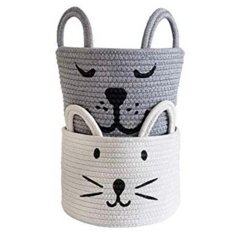 Cute Bear Shaped Water Hyacinth Basket for Laundry