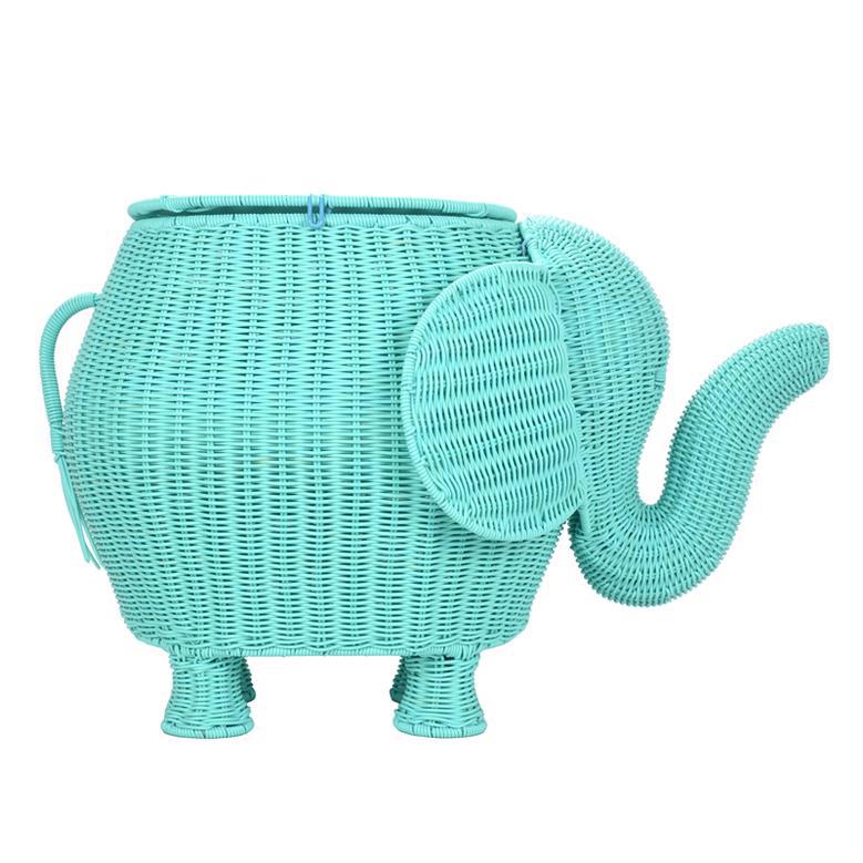 Cute Elephant Wicker Basket for Kid's Rooms and Toy Storage