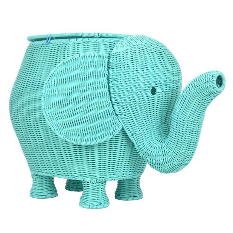 Cute Elephant Wicker Basket for Kid's Rooms and Toy Storage