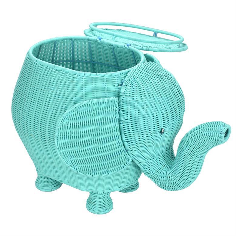 Cute Elephant Wicker Basket for Kid's Rooms and Toy Storage