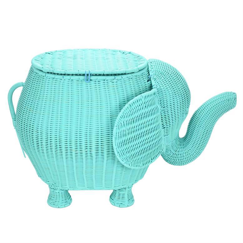 Cute Elephant Wicker Basket for Kid's Rooms and Toy Storage