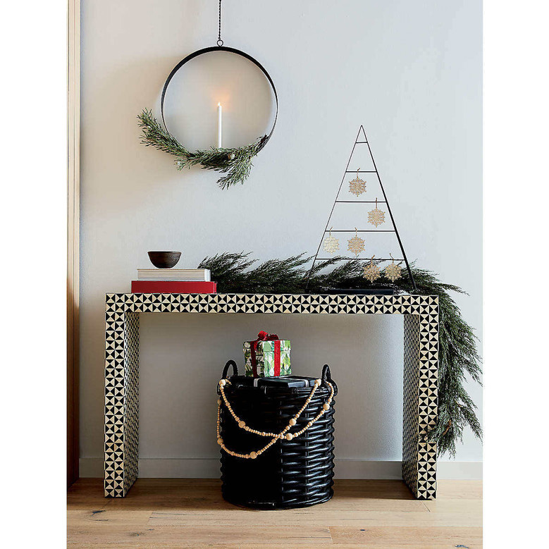 Decorative Large Black Wicker Basket for Storage and Gifts