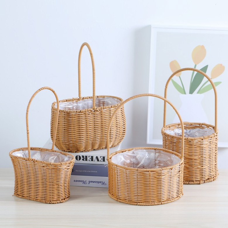 Decorative Rattan Wicker Picnic Basket for Outdoor Use