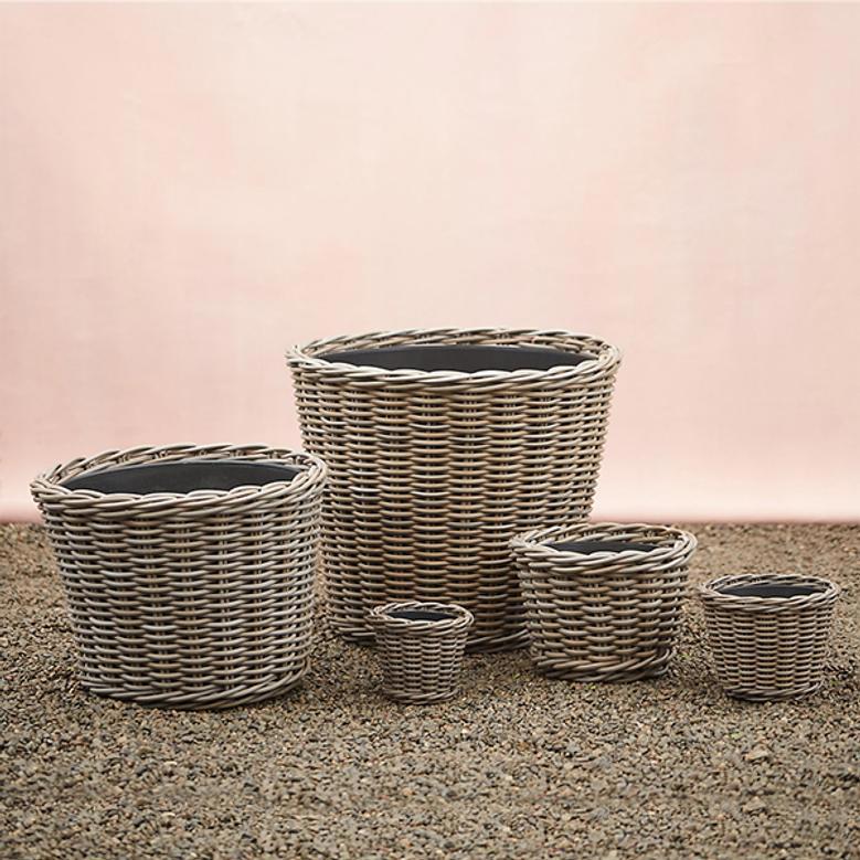 Decorative Wicker Taper Planter for Garden