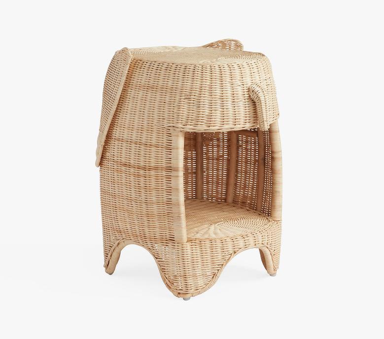 Durable Elephant Shaped Wicker Rattan Basket for Storage