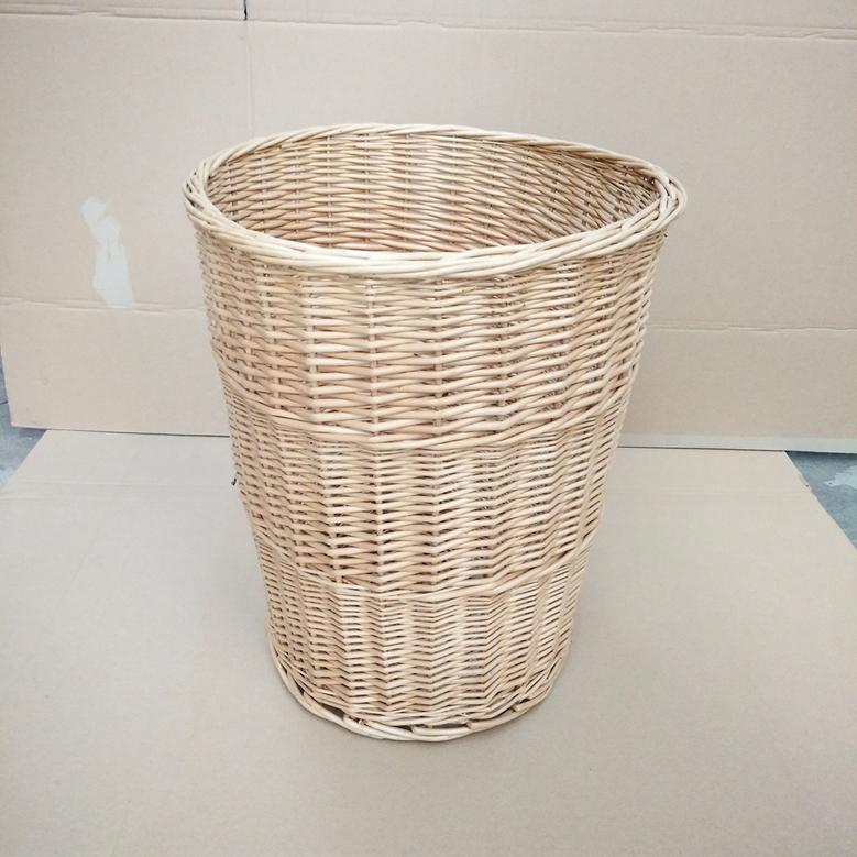 Durable White Wicker Laundry Basket