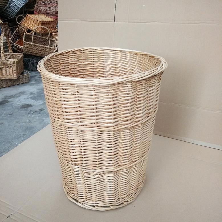 Durable White Wicker Laundry Basket