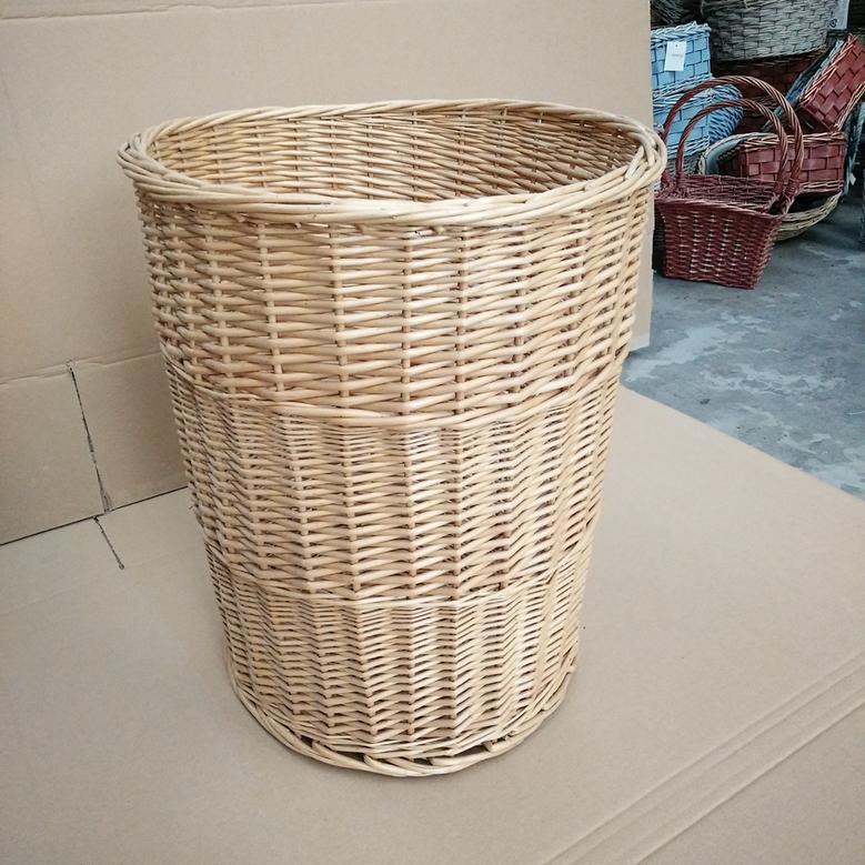 Durable White Wicker Laundry Basket