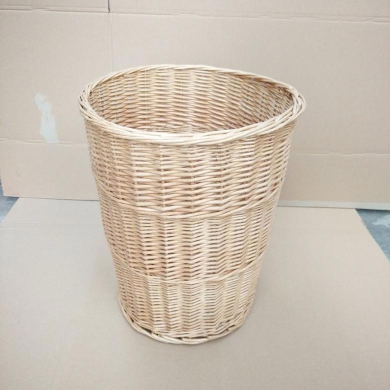 Durable White Wicker Laundry Basket