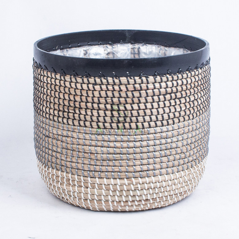 Eco-Friendly Boho Seagrass Plant Pot for Indoors