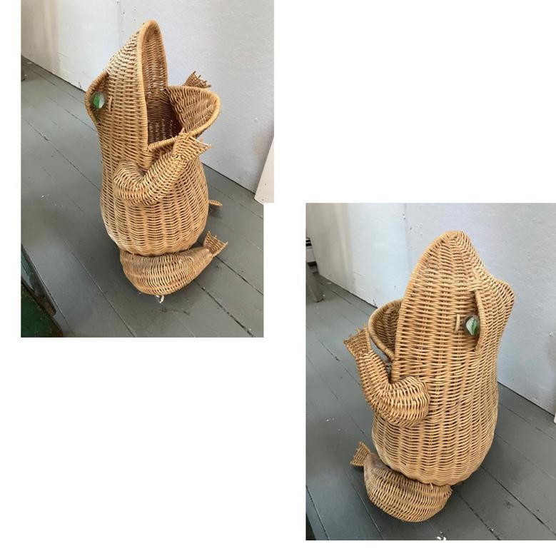 Eco-friendly Rattan Frog Basket for Children's Room