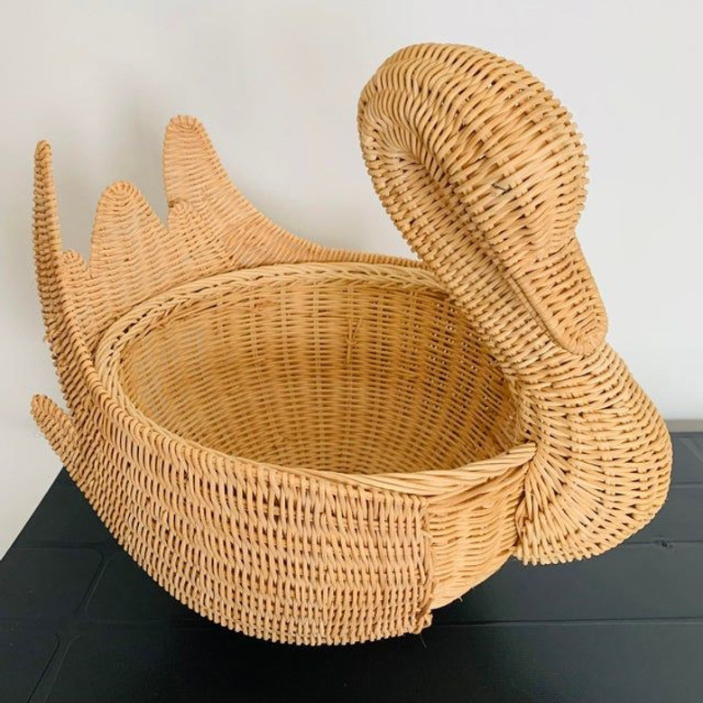 Eco-Friendly Wicker Duck Basket for Kids & Babies