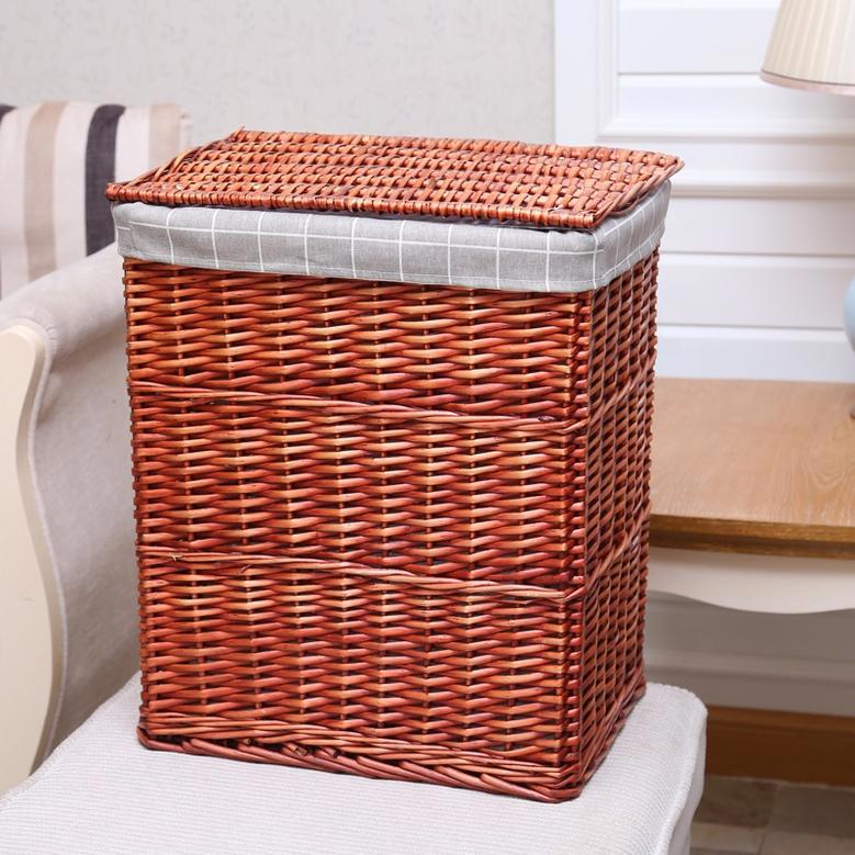 Elegant White Wicker Laundry Basket for Hotels