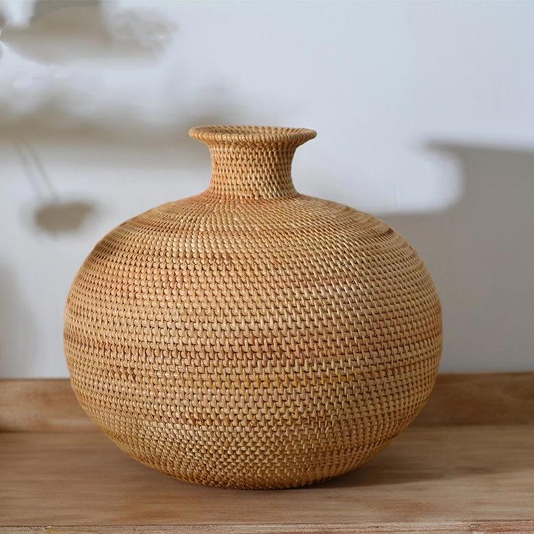 Extra Large to Small Rattan Floor Flower Vases