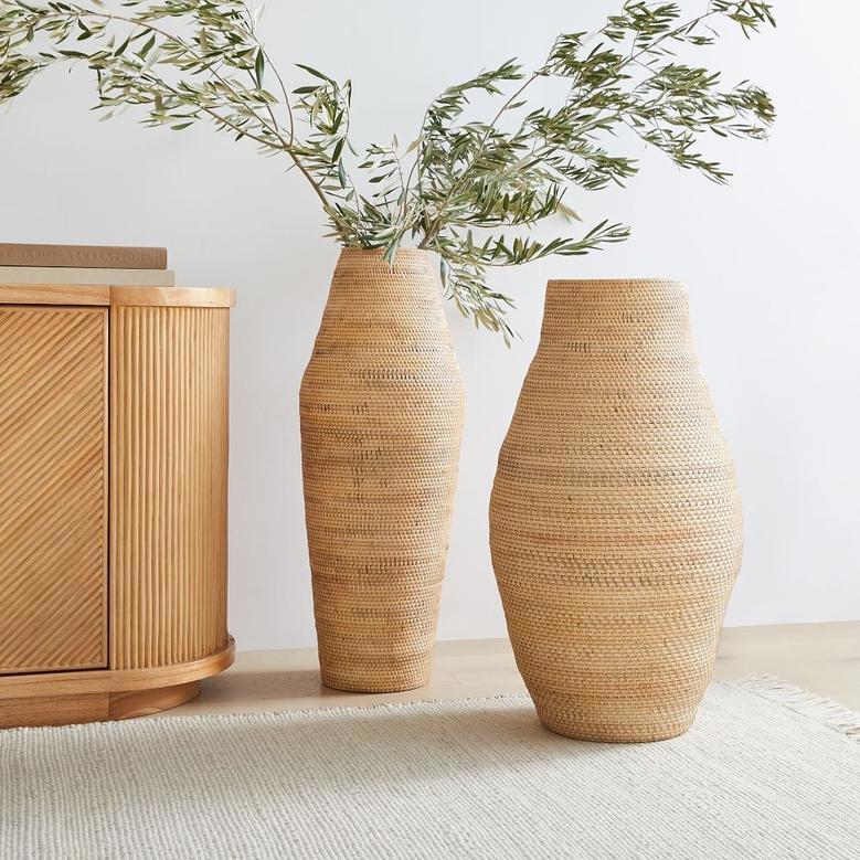 Extra Large to Small Rattan Floor Flower Vases