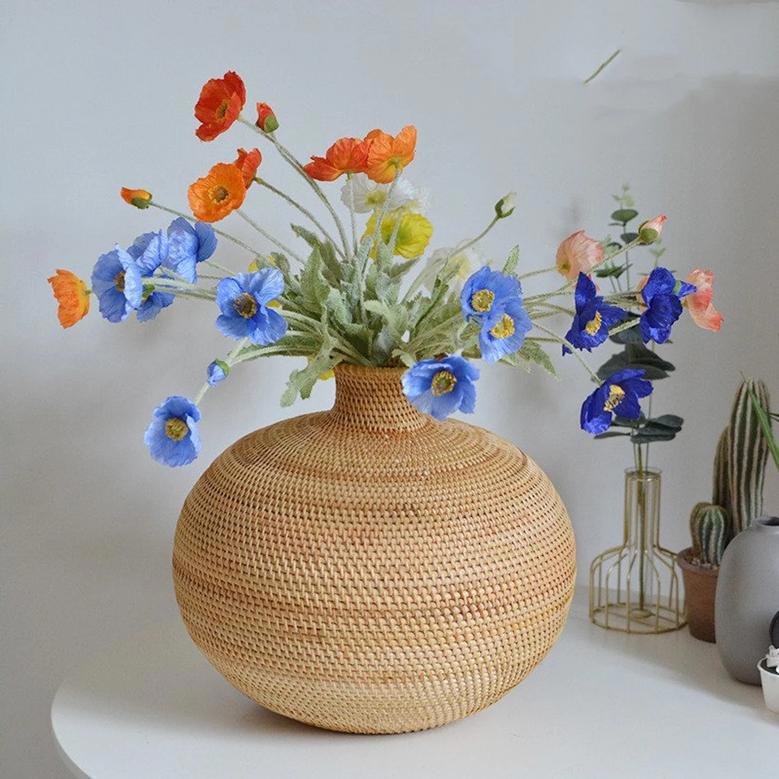 Extra Large to Small Rattan Floor Flower Vases