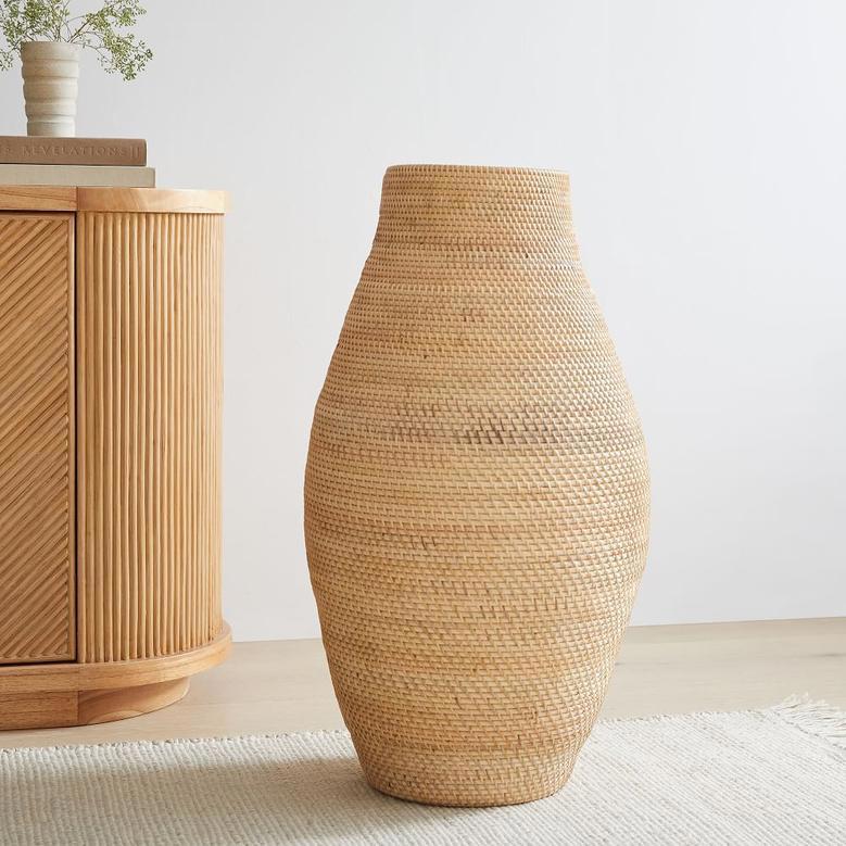 Extra Large to Small Rattan Floor Flower Vases