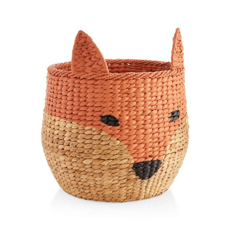 Fox Shaped Woven Seagrass Basket for Home Decor