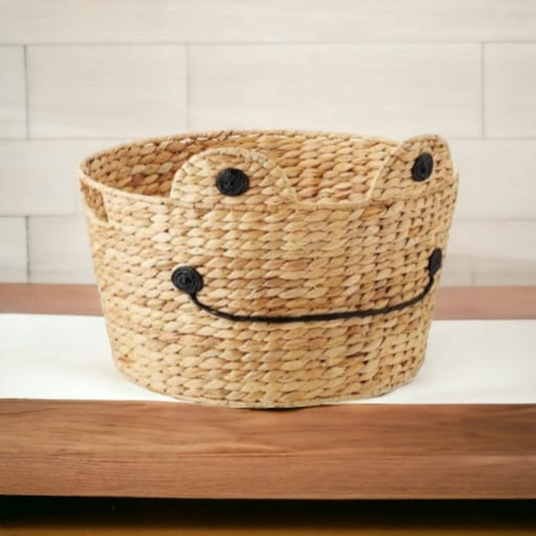 Frog Wicker Basket for Kids' Toys and Laundry