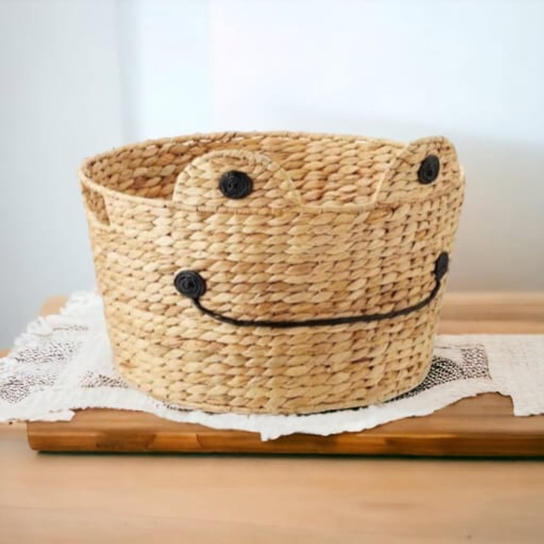 Frog Wicker Basket for Kids' Toys and Laundry