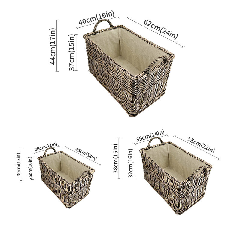 Hand-Woven Wicker Basket for Closet Storage