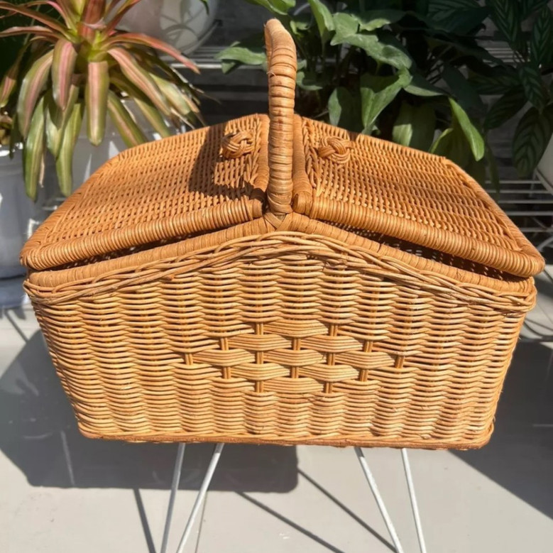 Handcrafted European Style Picnic Basket for Outdoor & Travel