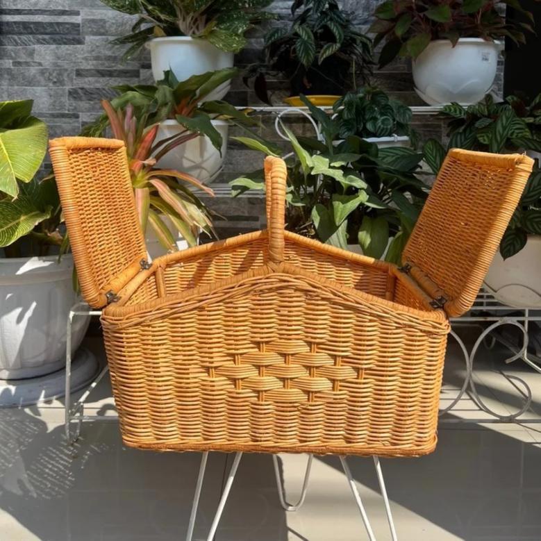 Handcrafted European Style Picnic Basket for Outdoor & Travel