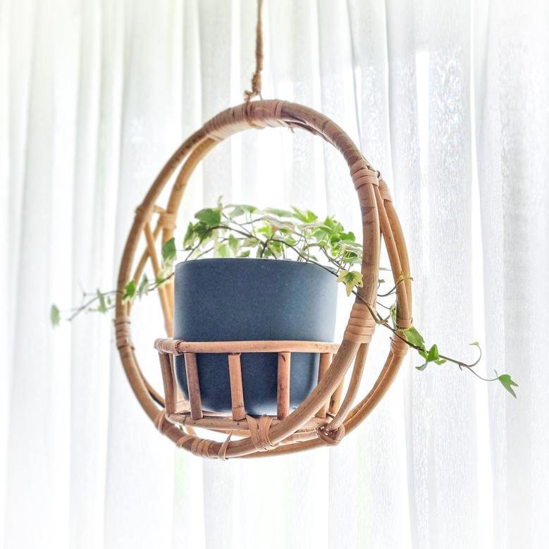 Handmade Bamboo Hanging Basket Planters for Gardens