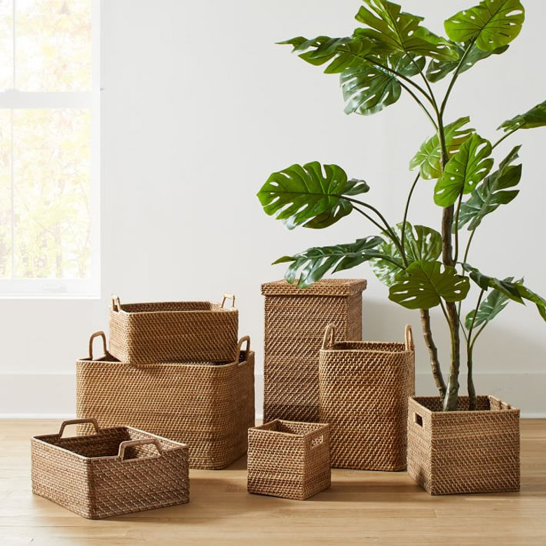 Handmade Durable Rattan Picnic Basket for Tableware