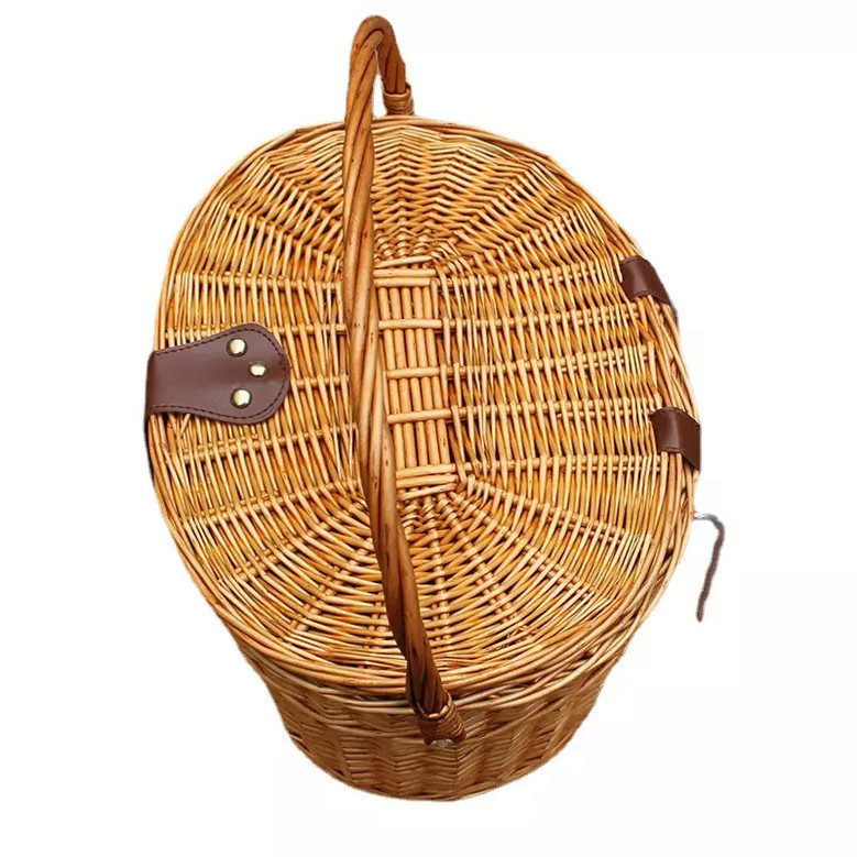 Handmade Large Wicker Bike Basket with Handle