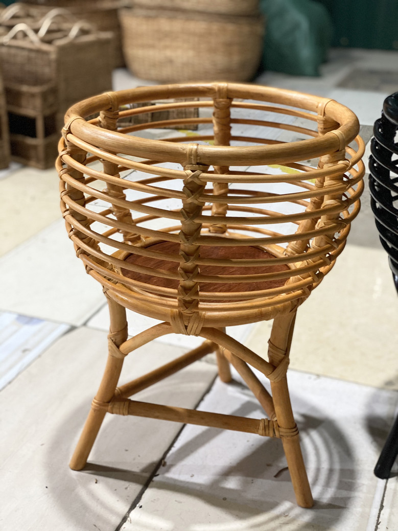 Handmade Rattan Plant Stand with Wicker Design