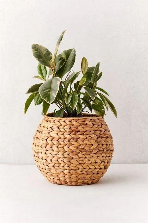 Handmade Water Hyacinth Woven Plant Holder