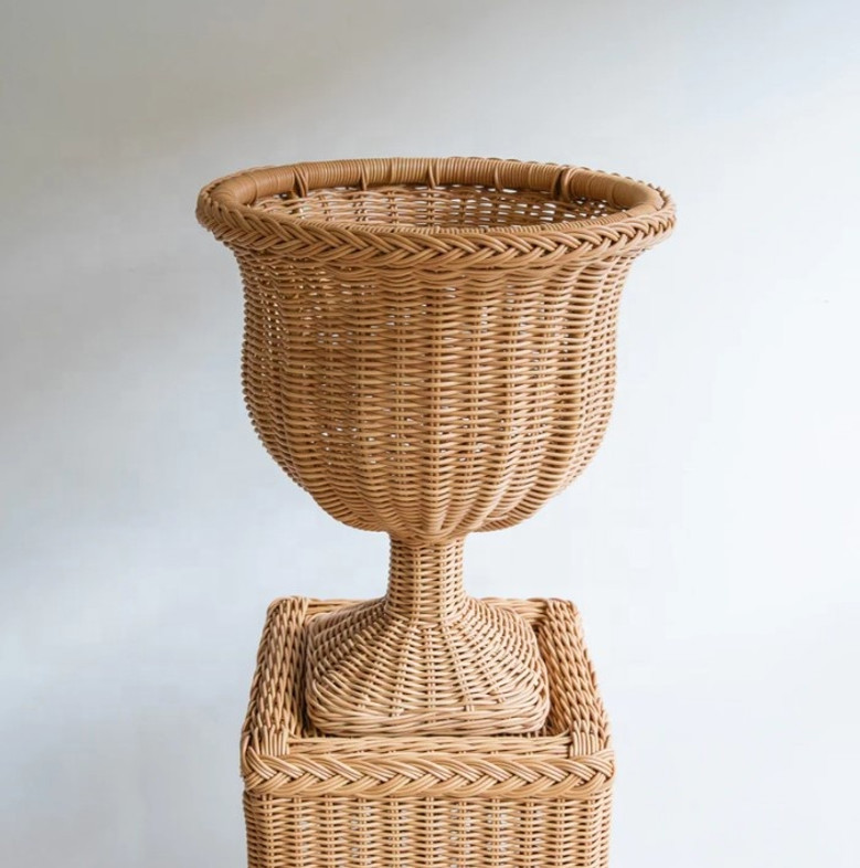 Handmade Wicker Rattan Vase for Home Decoration