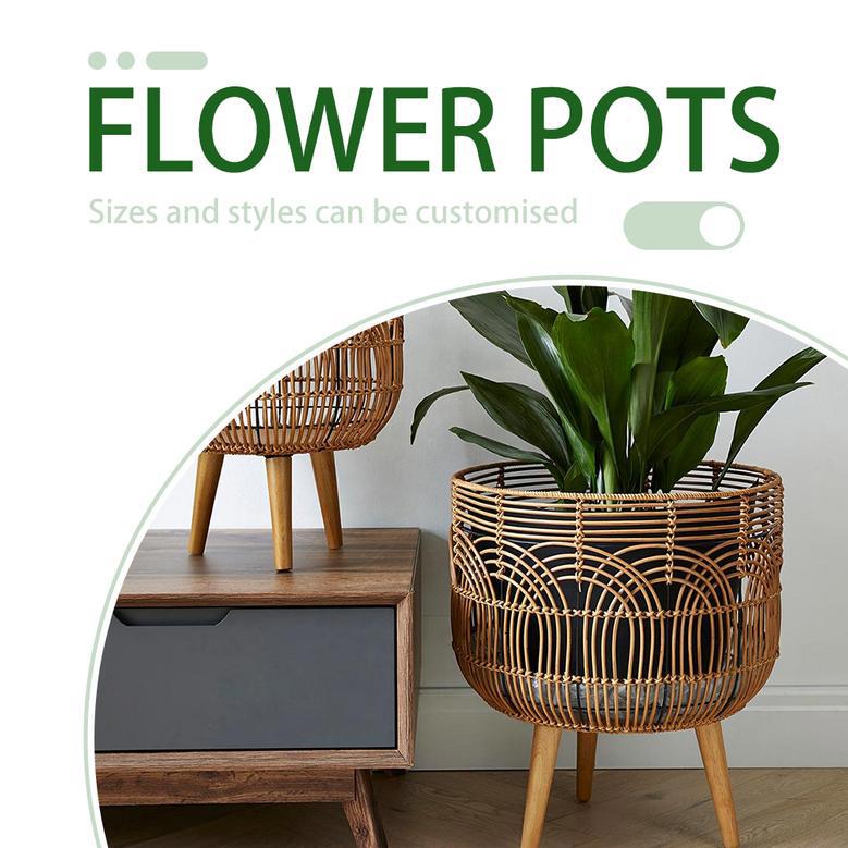 Handmade Woven Basket Flower Pot Planters for Indoor Use