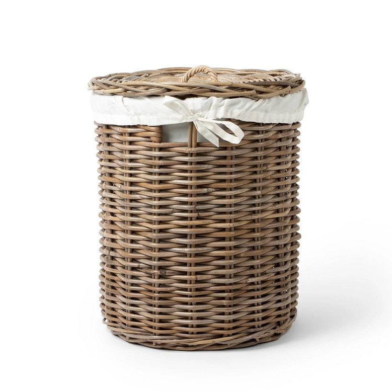 Handwoven Natural Bamboo Laundry Basket - Farmhouse Decor