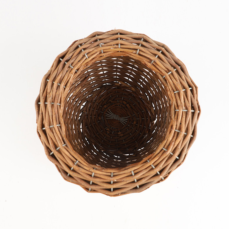 Handwoven Rattan Storage Basket - Round Woven Bread & Fruit Basket