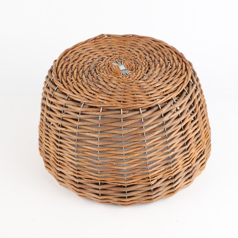 Handwoven Rattan Storage Basket - Round Woven Bread & Fruit Basket