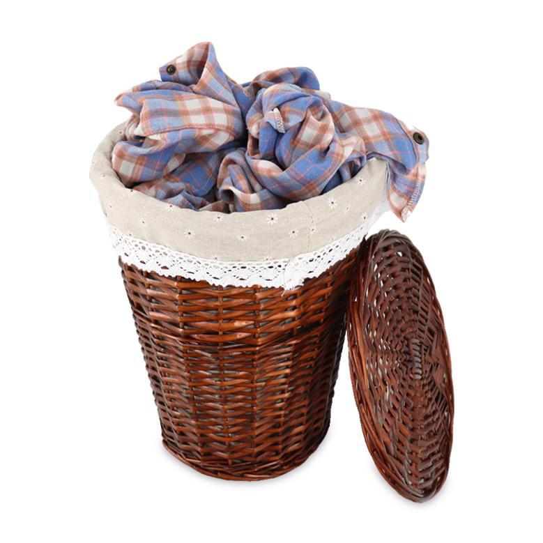 Handwoven Straw Baskets with Lid and Large Capacity