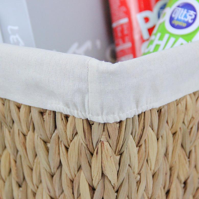 Handwoven Water Hyacinth Laundry Basket with Lid