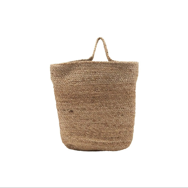 Hanging Seaweed Linen Basket for Living Room Decor