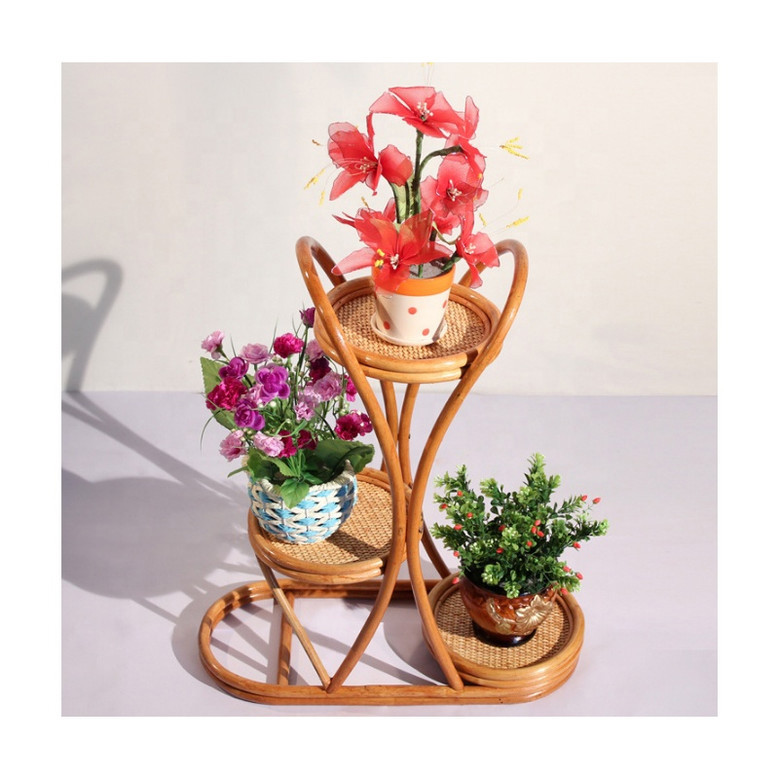 High Quality Rattan Indoor Plant Stand for Flower Pot