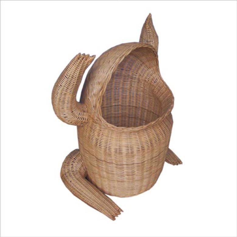 Indonesian Rattan Frog Wicker Basket for Toys and Laundry