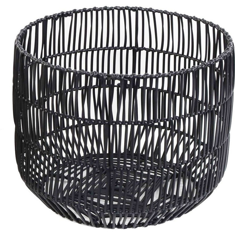 Large Black Wicker Laundry Basket | Handwoven Rattan Hamper for Clothes & Storage