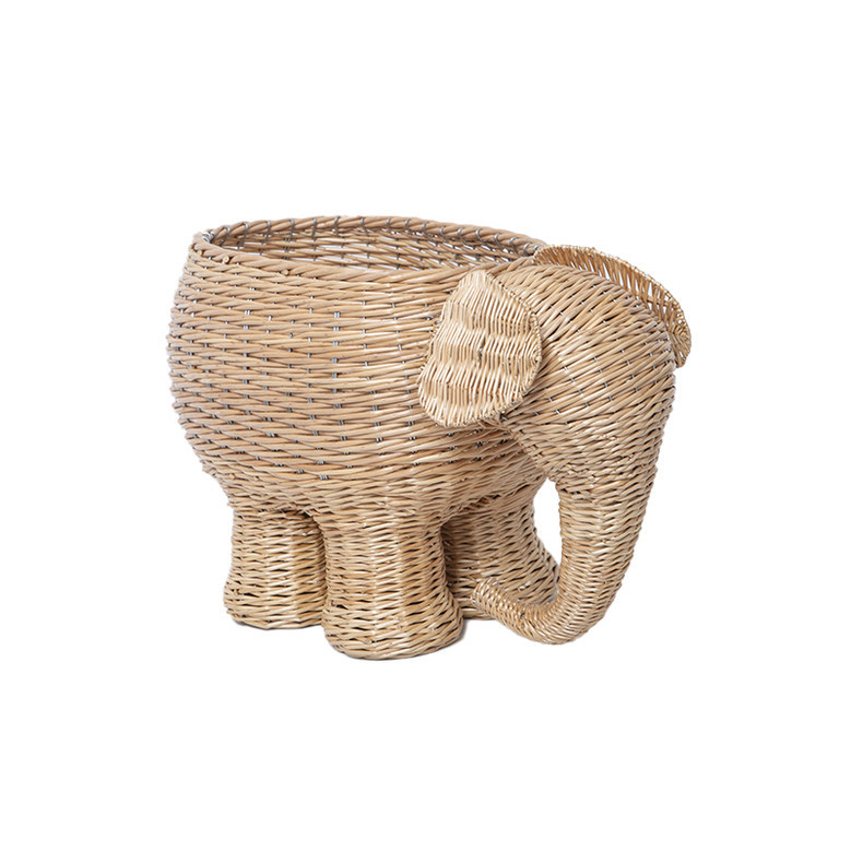 Large-Capacity Elephant Wicker Storage Basket for Office and Home