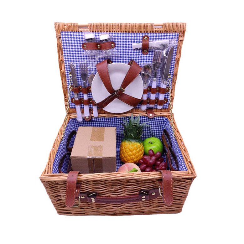 Large Eco-Friendly Picnic Basket Set with Dishware