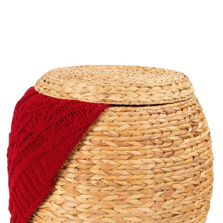 Large Handmade Wicker Basket with Lid for Home Decor